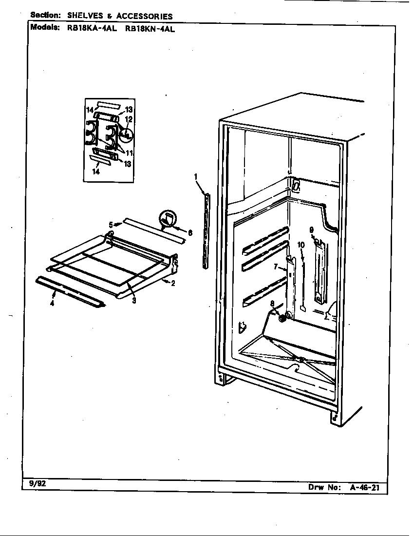 SHELVES & ACCESSORIES (RB18KA-4AL/BG45C) (RB18KN-4AL/BG44C)