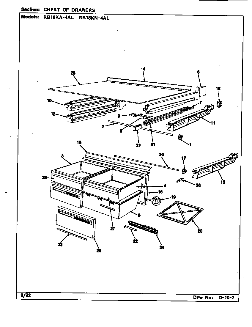 CHEST OF DRAWERS (RB18KA-4AL/BG45C) (RB18KN-4AL/BG44C)