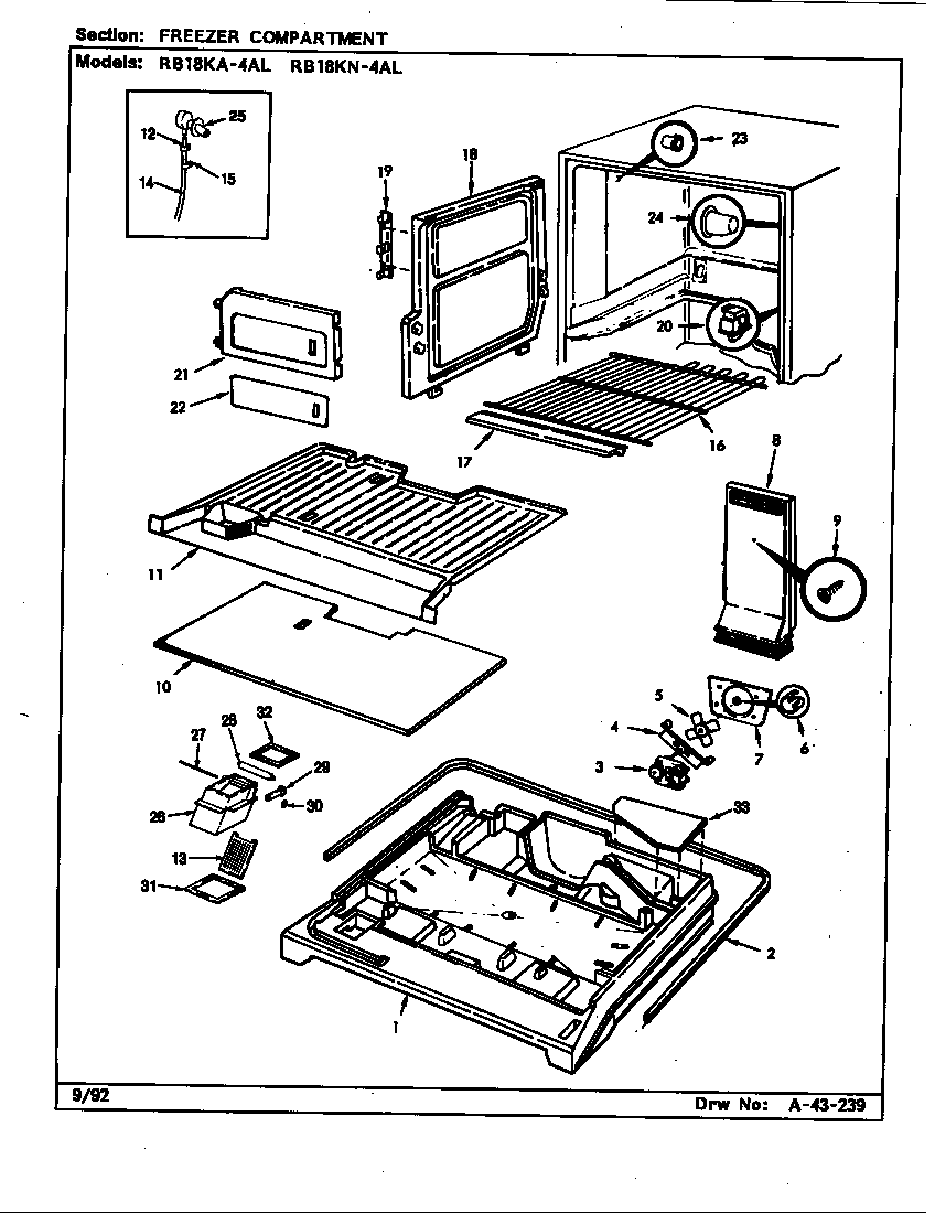 Freezer compartment (rb18ka-4al/bg45c) (rb18kn-4al/bg44c)