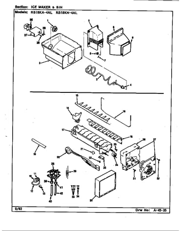 Ice maker & bin (rb18ka-4al/bg45c) (rb18kn-4al/bg44c)