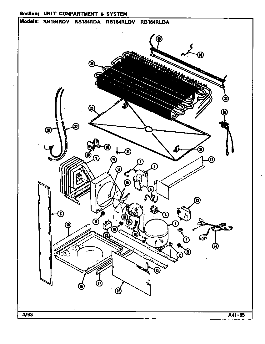 UNIT COMPARTMENT & SYSTEM (RB184RDA/DG47A) (RB184RDV/DG46A) (RB184RLDA/DG49A) (RB184RLDV/DG48A)