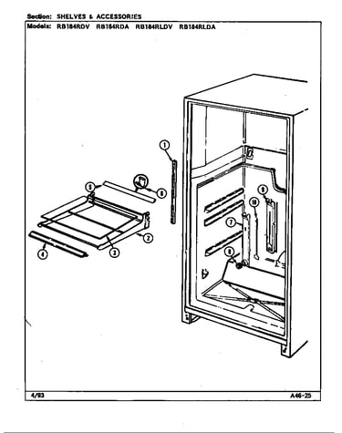 Shelves & accessories (rb184rda/dg47a) (rb184rdv/dg46a) (rb184rldv/dg48a) (rb184rldv/dg49a)