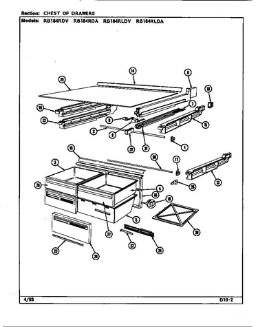 Chest of drawers (rb184rda/dg47a) (rb184rdv/dg46a) (rb184rlda/dg49a) (rb184rldv/dg48a)