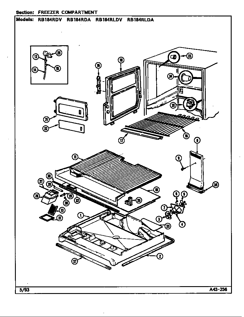 Freezer compartment (rb184rda/dg47a) (rb184rdv/dg46a) (rb184rlda/dg49a) (rb184rldv/dg48a)