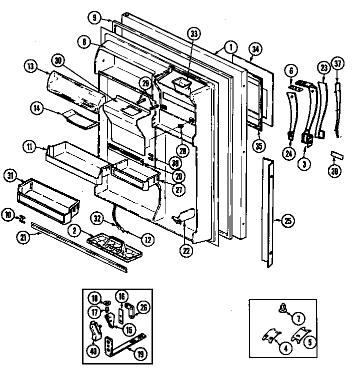 Fresh food door (rb184rda/dg47a) (rb184rdv/dg46a) (rb184rlda/dg49a) (rb184rldv/dg48a) (rb184rdv/dg47a)