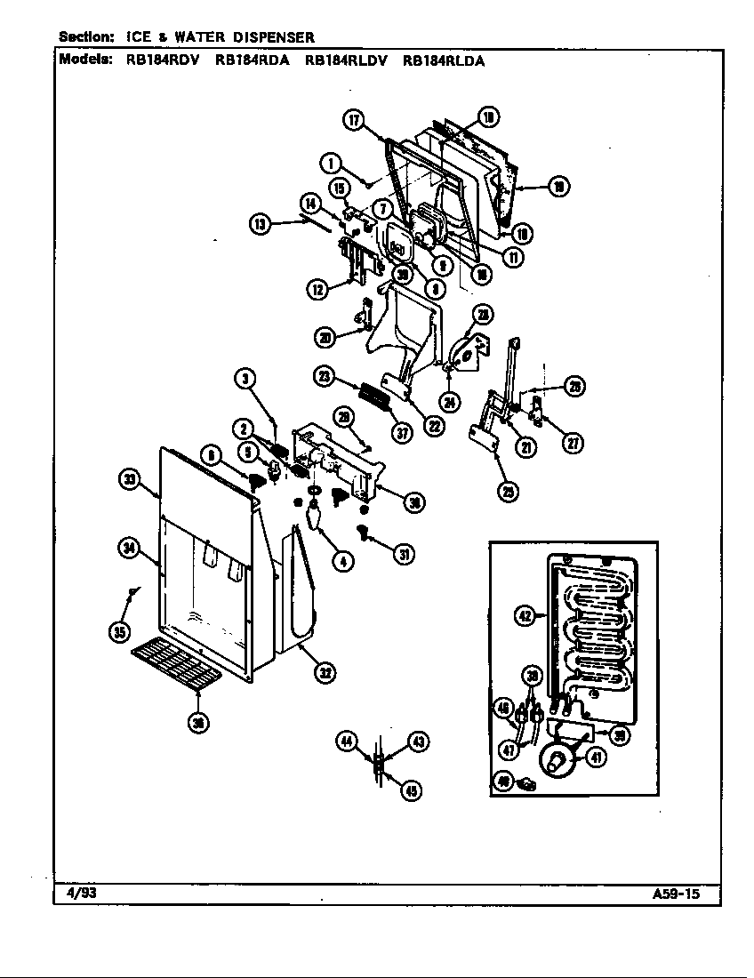 Ice & water dispenser (rb184rda/dg47a) (rb184rdv/dg46a) (rb184rlda/dg49a) (rb184rldv/dg48a)