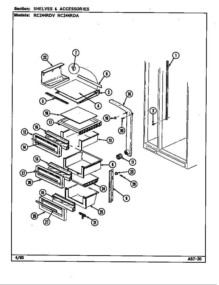 Shelves & accessories (rc244rda/ds84a) (rc244rda/ds84b) (rc244rdv/ds83a) (rc244rdv/ds83b)