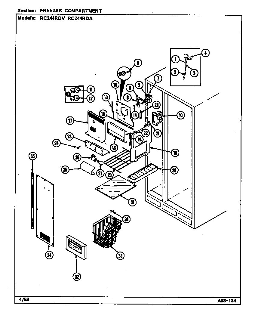 FREEZER COMPARTMENT (RC244RDA/DS84A) (RC244RDA/DS84B) (RC244RDV/DS83A) (RC244RDV/DS83B)