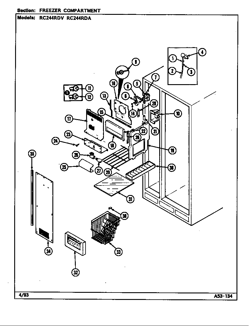 Freezer compartment (rc244rda/ds84a) (rc244rda/ds84b) (rc244rdv/ds83a) (rc244rdv/ds83b)