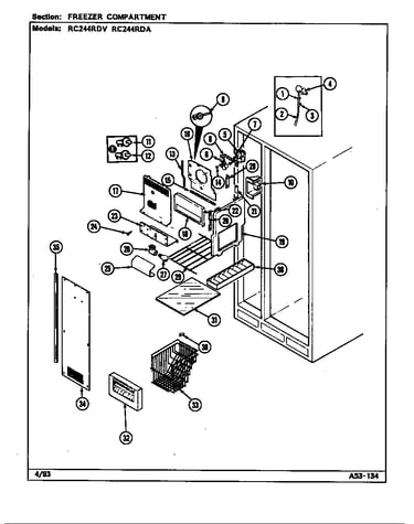 Freezer compartment (rc244rda/ds84a) (rc244rda/ds84b) (rc244rdv/ds83a) (rc244rdv/ds83b)