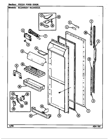 Fresh food door (rc244rda/ds84a) (rc244rda/ds84b) (rc244rdv/ds83a) (rc244rda/ds83a) (rc244rda/ds83b)