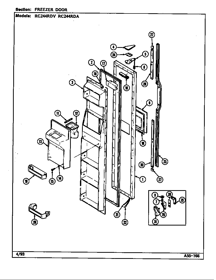 FREEZER DOOR (RC244RDA/DS84A) (RC244RDA/DS84B) (RC244RDV/DS83A) (RC244RDV/DS83B)