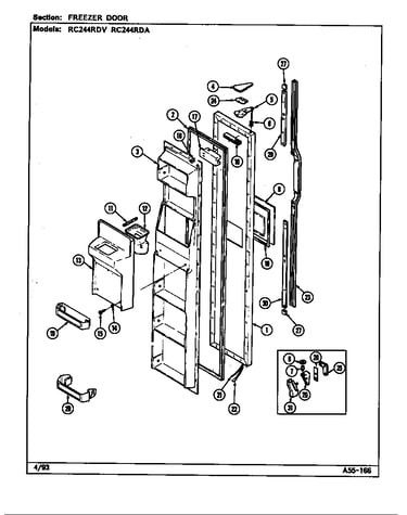 Freezer door (rc244rda/ds84a) (rc244rda/ds84b) (rc244rdv/ds83a) (rc244rdv/ds83b)