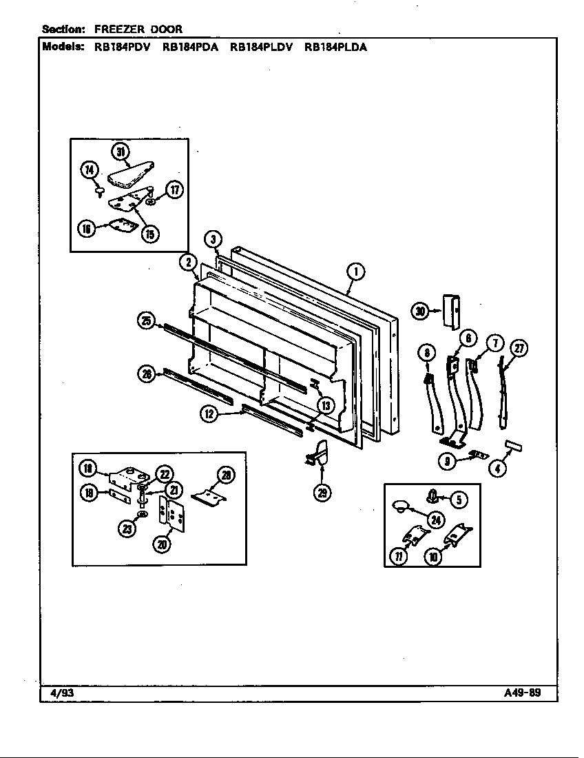 Freezer door