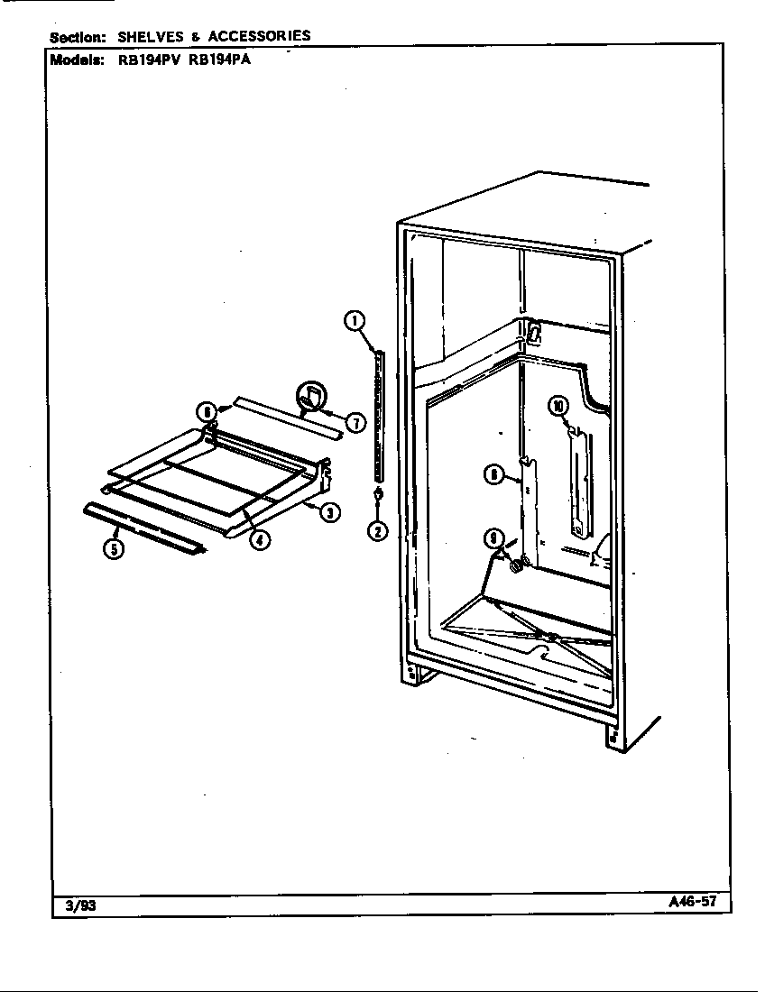 SHELVES & ACCESSORIES (RB194PA/DE76A) (RB194PV/DE75A)