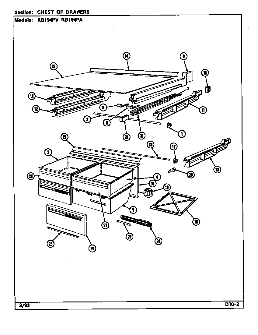 Chest of drawers (rb194pa/de76a) (rb194pv/de75a)