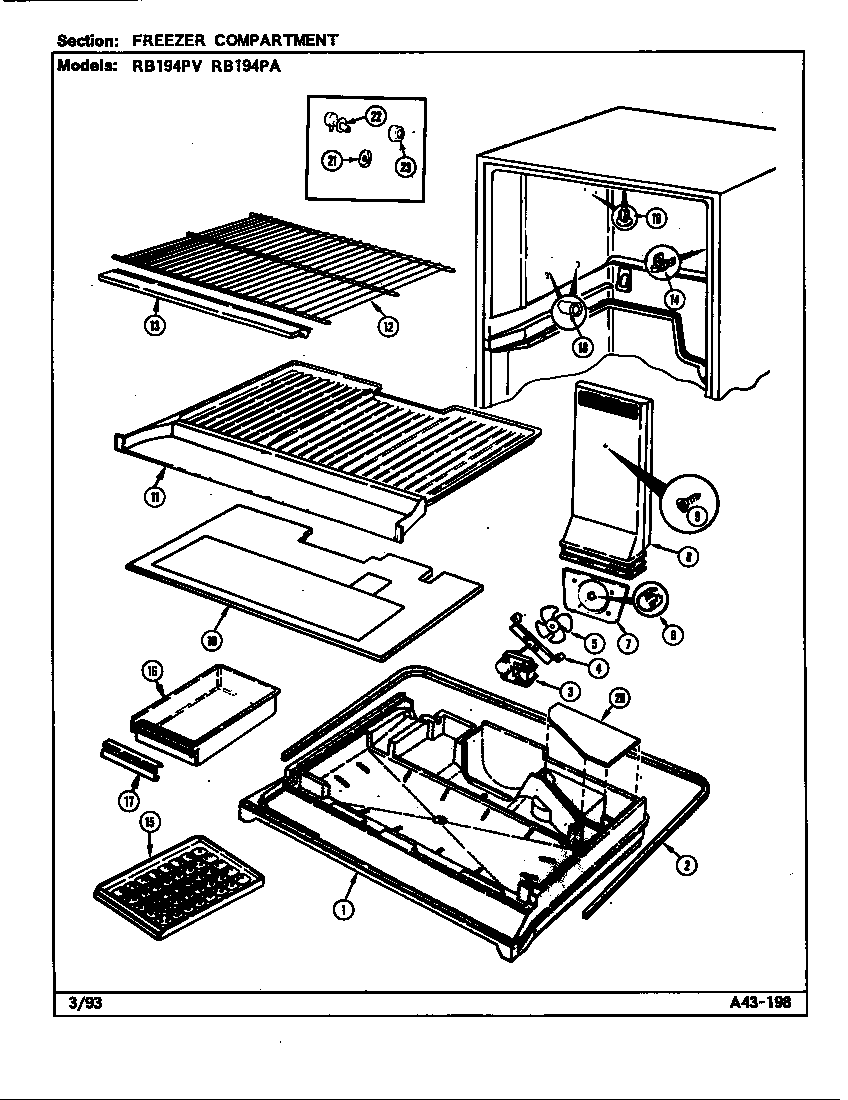 Freezer compartment (rb194pa/de76a) (rb194pv/de75a)