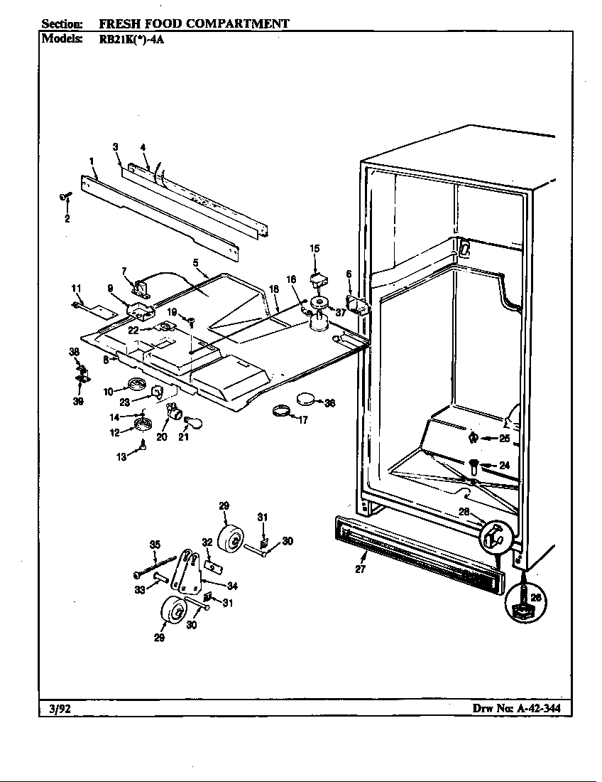 FRESH FOOD COMPARTMENT (RB21KN-4A/BG71C)