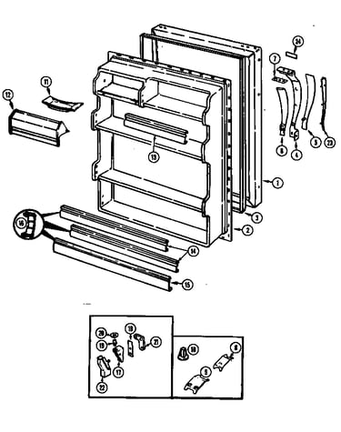 Fresh food door (rb191pa/dg55a) (rb191pv/dg51a) (rb191pv/dg51b)