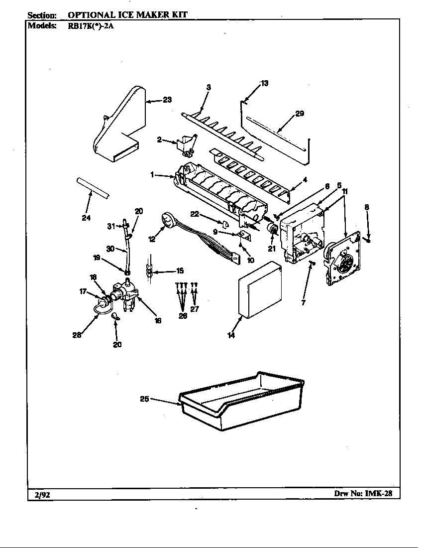 OPTIONAL ICE MAKER KIT