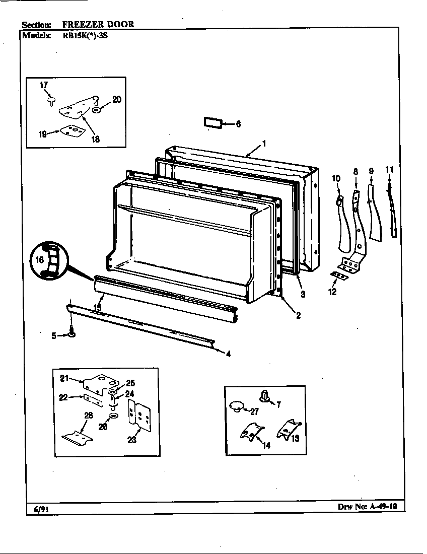 Freezer door