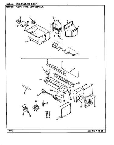 Ice maker & bin