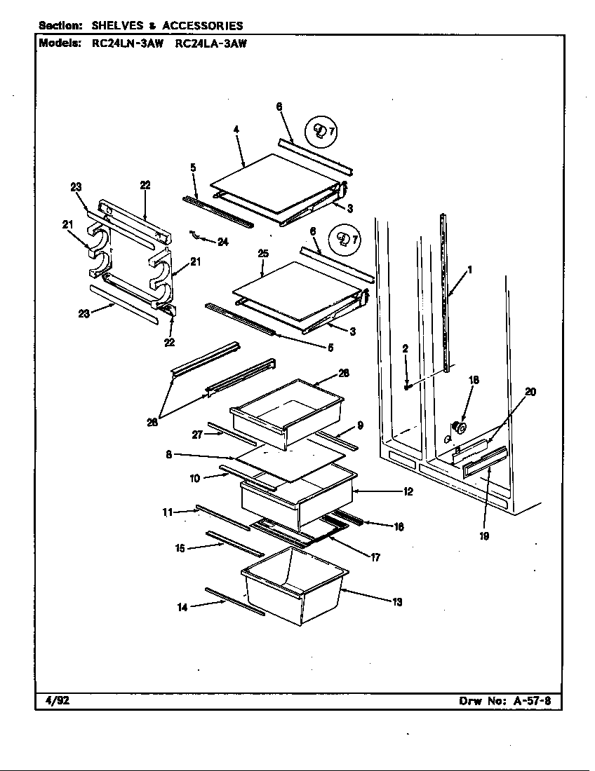 Shelves & accessories (rc24la-3aw/bs82c) (rc24la-3aw/cs82a) (rc24ln-3aw/bs81d) (rc24ln-3aw/cs81a)