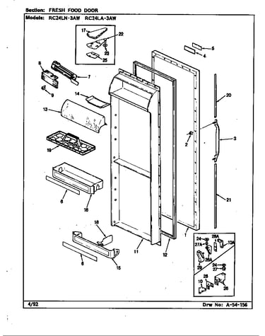 Fresh food door (rc24la-3aw/bs82c) (rc24la-3aw/cs82a) (rc24ln-3aw/bs81d) (rc24ln-3aw/cs81a)