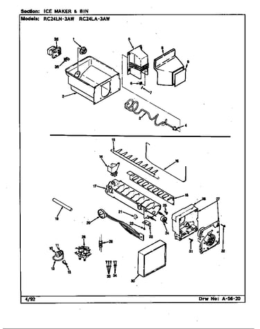 Ice maker & bin (rc24la-3aw/bs82c) (rc24la-3aw/cs82a) (rc24ln-3aw/bs81d) (rc24ln-3aw/cs81a)