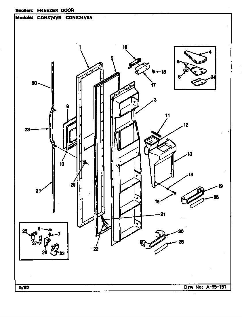Freezer door