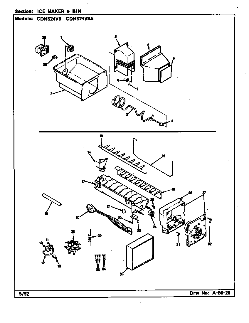 Ice maker & bin