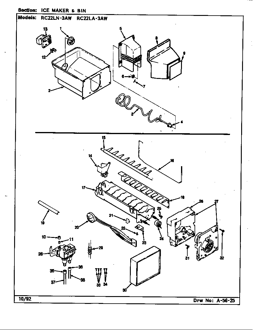 Ice maker & bin