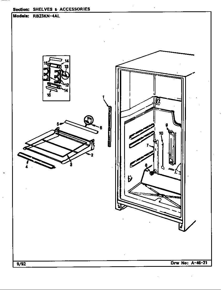 Shelves & accessories (rb23ka-4al/cg99a) (rb23kn-4al/cg96a)