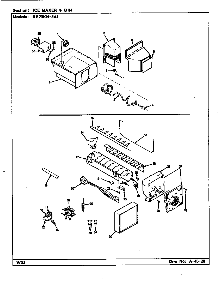 Ice maker & bin (rb23ka-4al/cg99a) (rb23kn-4al/cg96a)