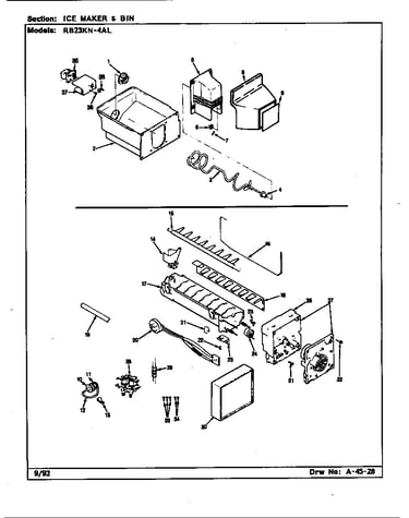 Ice maker & bin (rb23ka-4al/cg99a) (rb23kn-4al/cg96a)