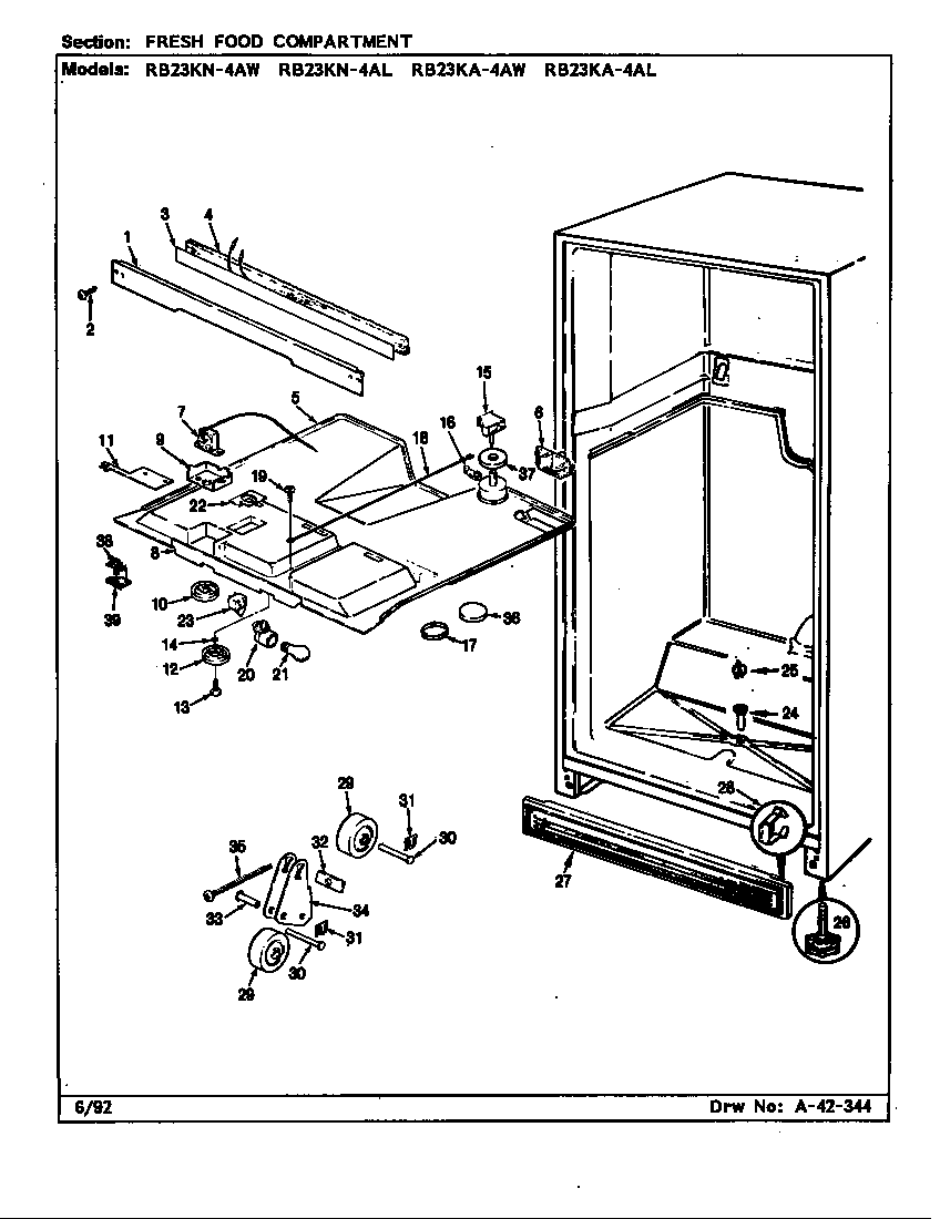 FRESH FOOD COMPARTMENT (RB23KA-4AL/BG99B) (RB23KA-4AW/BG98B) (RB23KN-4AL/BG96B) (RB23KN-4AW/BG97B) (RB23KN-4AW/BG97C)