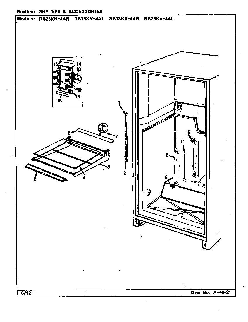 Shelves & accessories (rb23ka-4al/bg99b) (rb23ka-4aw/bg98b) (rb23kn-4al/bg96b) (rb23kn-4aw/bg97b) (rb23kn-4aw/bg97c)