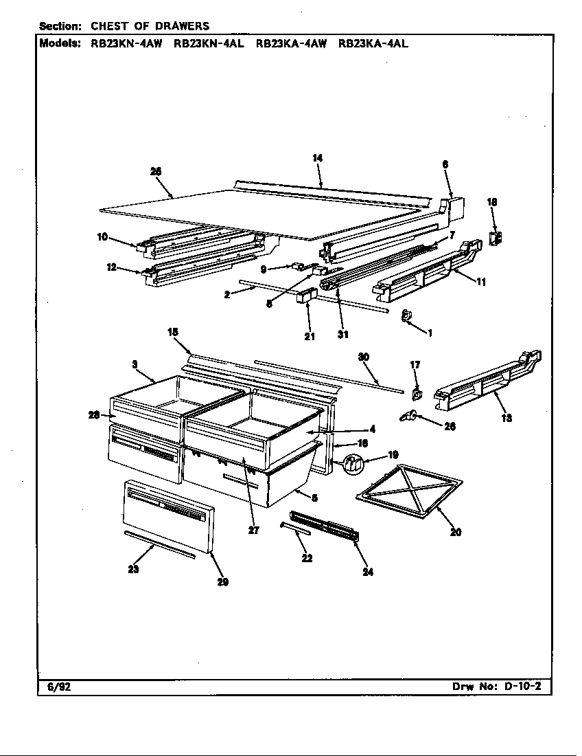 Chest of drawers (rb23ka-4al/bg99b) (rb23ka-4aw/bg98b) (rb23kn-4al/bg96b) (rb23kn-4aw/bg97b) (rb23kn-4aw/bg97c)