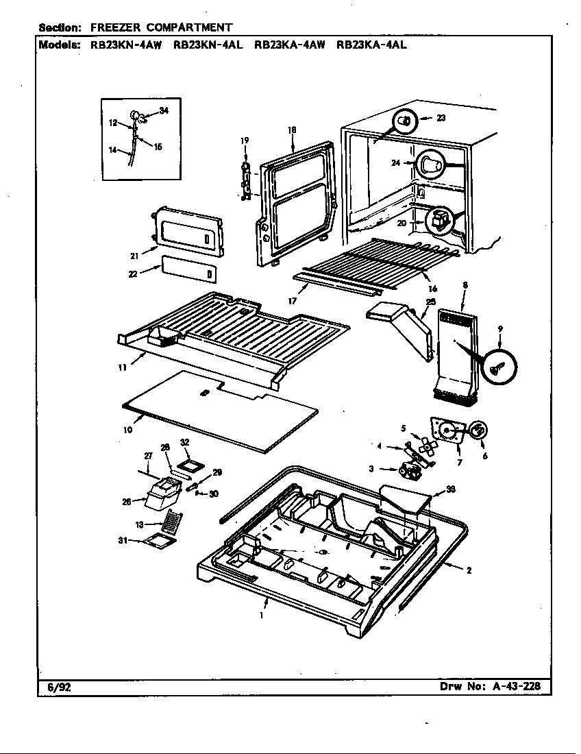 FREEZER COMPARTMENT (RB23KA-4AL/BG99B) (RB23KA-4AW/BG98B) (RB23KN-4AL/BG96B) (RB23KN-4AW/BG97B) (RB23KN-4AW/BG97C)