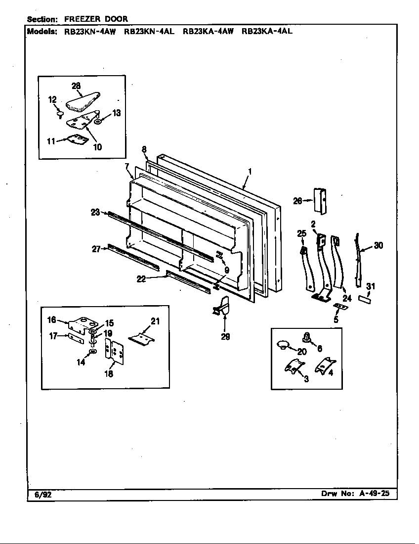 Freezer door (rb23ka-4al/bg99b) (rb23ka-4aw/bg98b) (rb23kn-4al/bg96b) (rb23kn-4aw/bg97b) (rb23kn-4aw/bg97c)