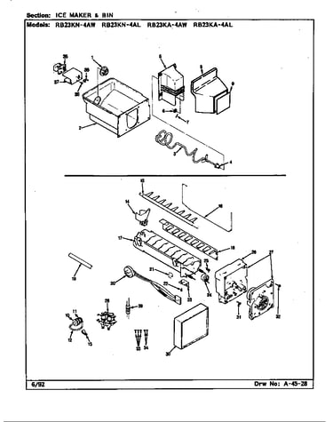 Ice maker & bin (rb23ka-4al/bg99b) (rb23ka-4aw/bg98b) (rb23kn-4al/bg96b) (rb23kn-4aw/bg97b) (rb23kn-4aw/bg97c)