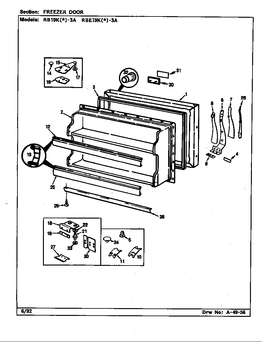 Freezer door