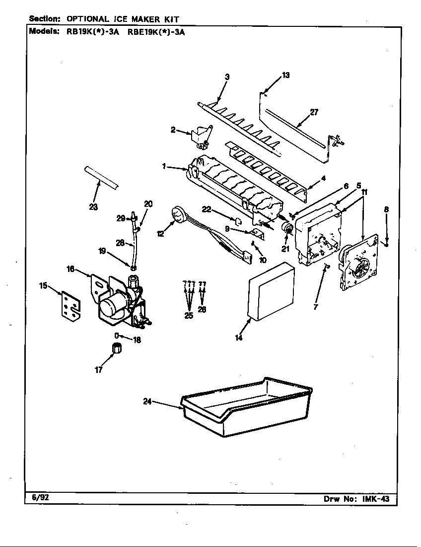 OPTIONAL ICE MAKER KIT