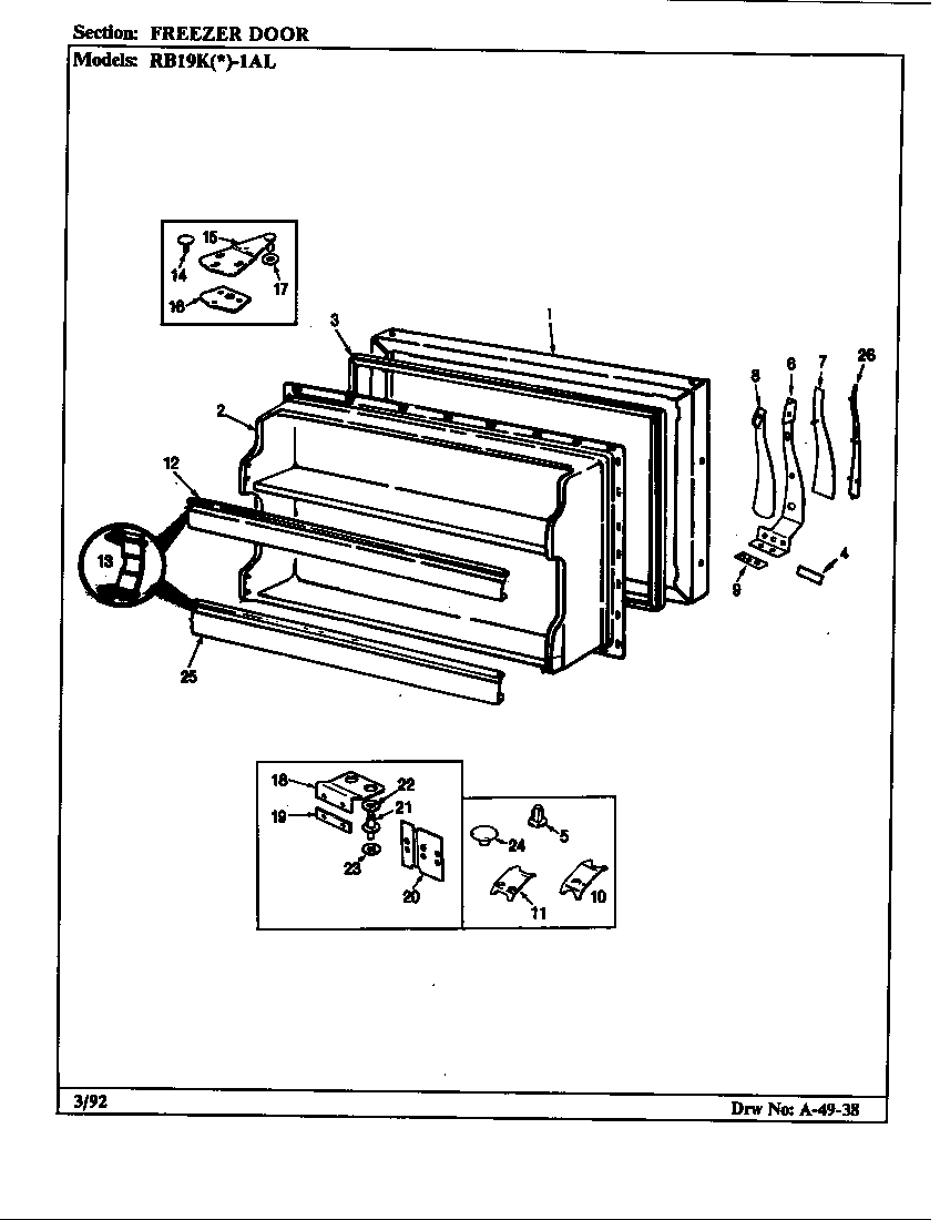 Freezer door