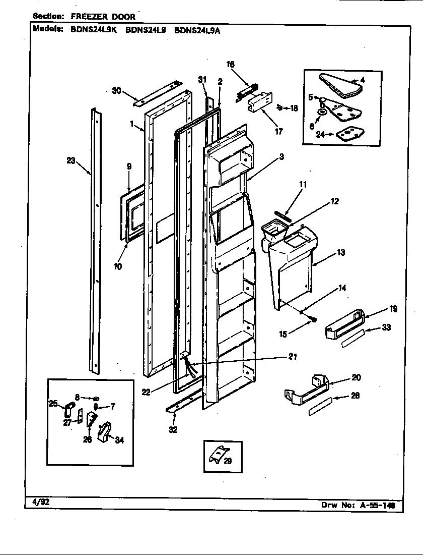 Freezer door