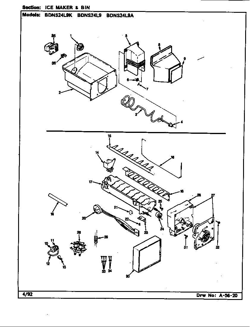 Ice maker & bin