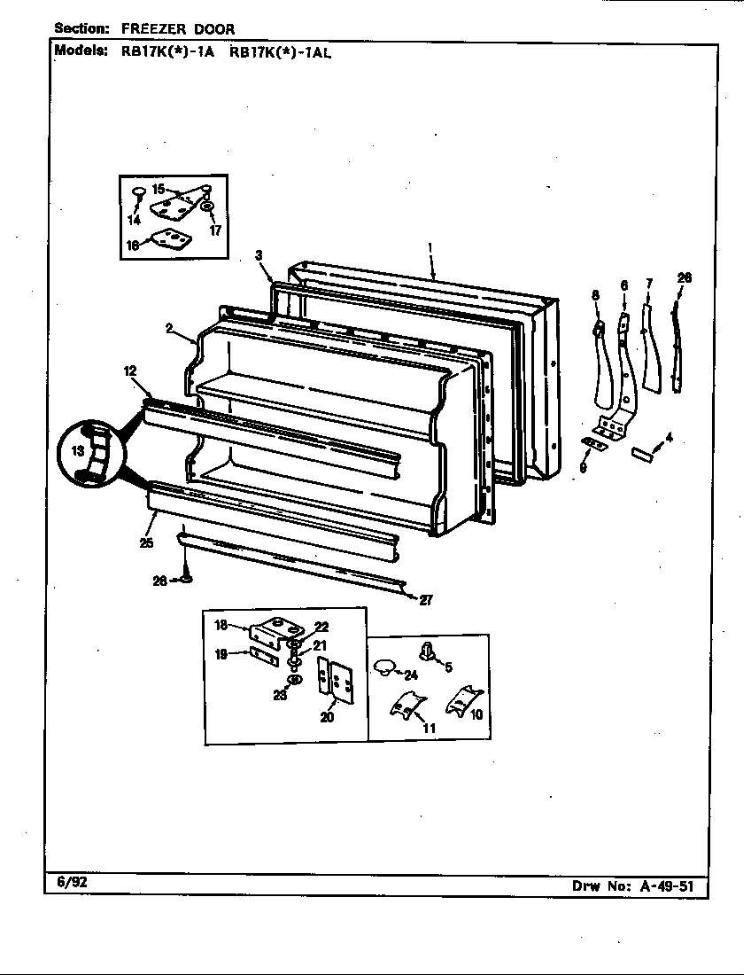 Freezer door