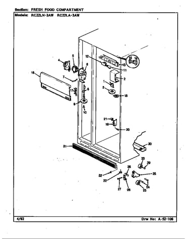 Fresh food compartment (rc22la-3aw/bs32e) (rc22la-3aw/cs32a) (rc22ln-3aw/bs31e) (rc22ln-3aw/cs31a)