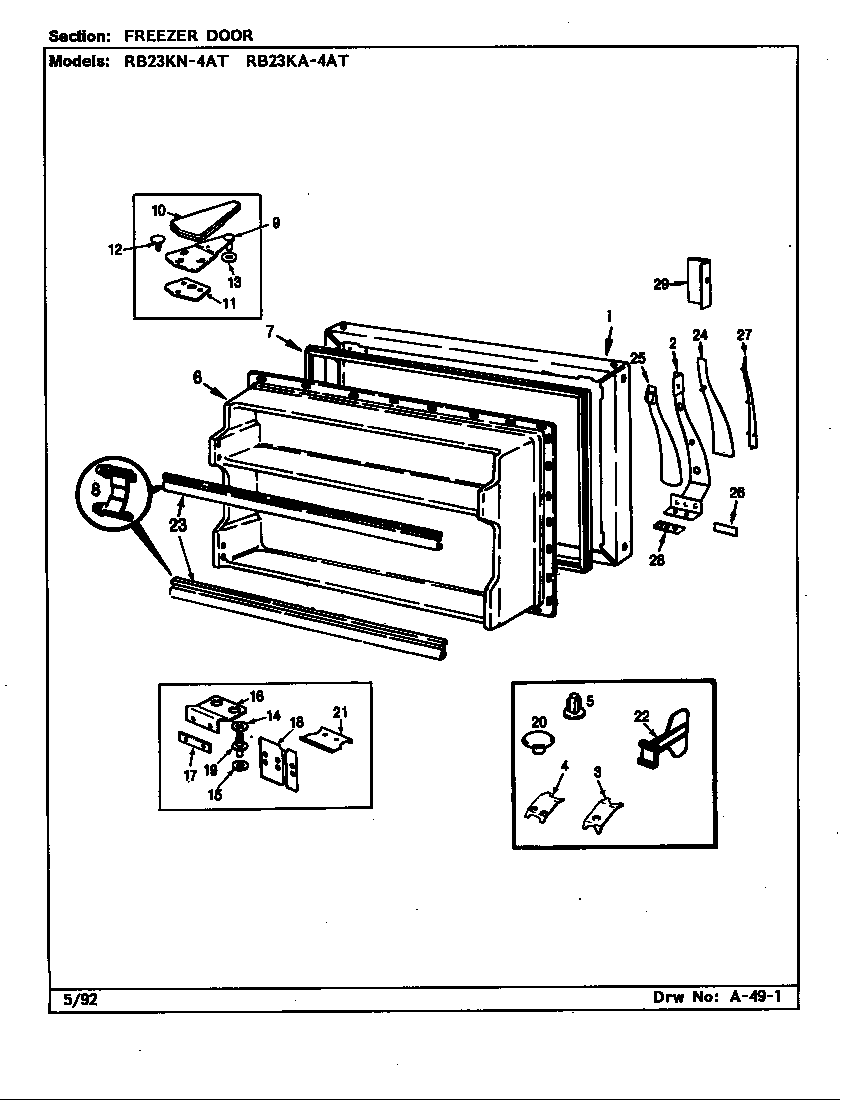 Freezer door