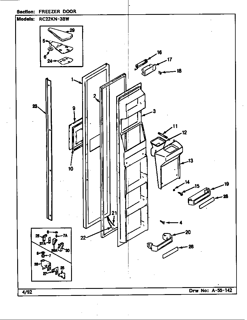 Freezer door